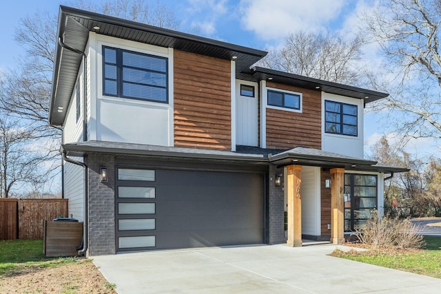 contemporary house with a garage