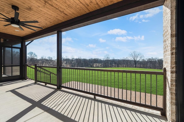 view of patio / terrace with ceiling fan