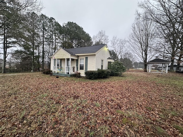 exterior space featuring a gazebo and a porch