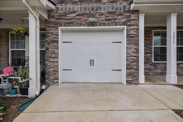 view of garage