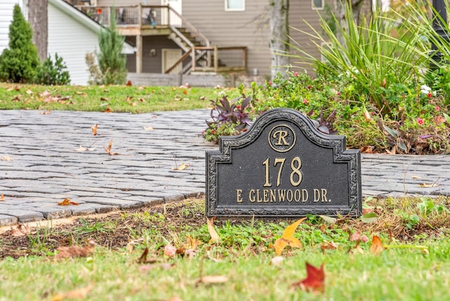 view of community sign