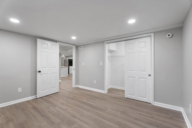 interior space featuring light hardwood / wood-style flooring