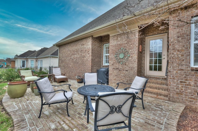 view of patio featuring area for grilling