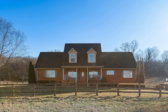 view of front of property featuring a porch