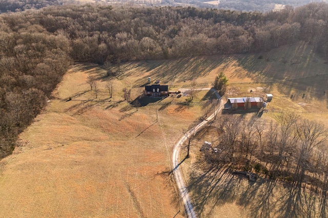 aerial view with a rural view