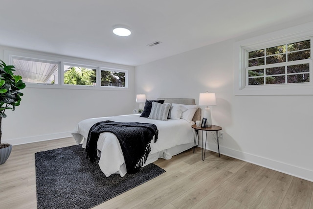 bedroom featuring light hardwood / wood-style floors