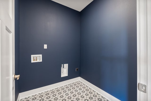 washroom featuring hookup for an electric dryer and washer hookup