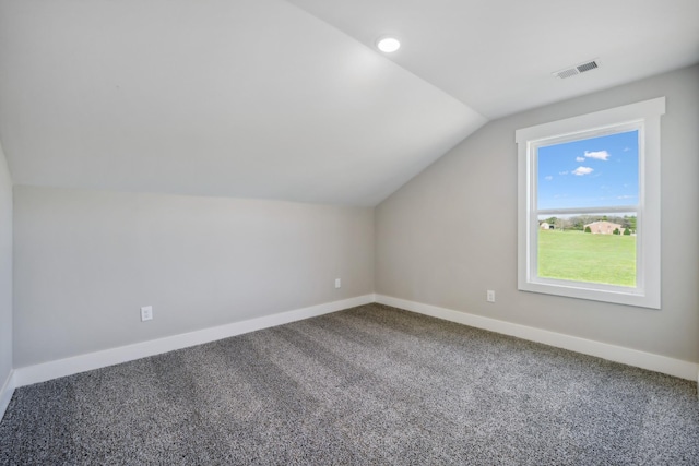 bonus room featuring carpet and lofted ceiling