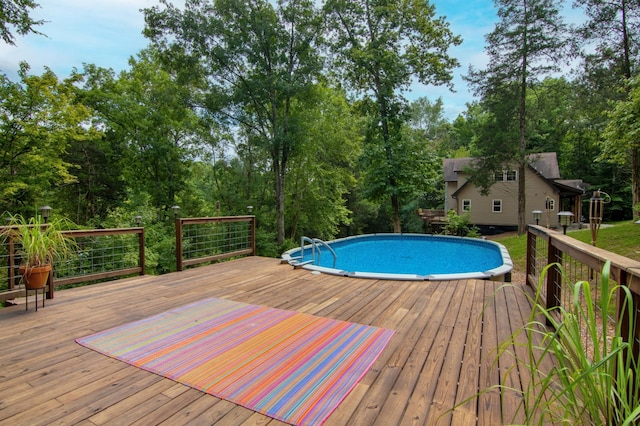 view of pool featuring a deck