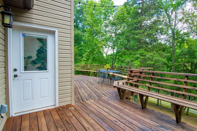 view of wooden deck