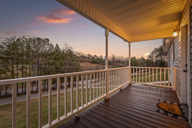 view of deck at dusk