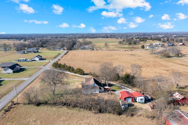 aerial view with a rural view