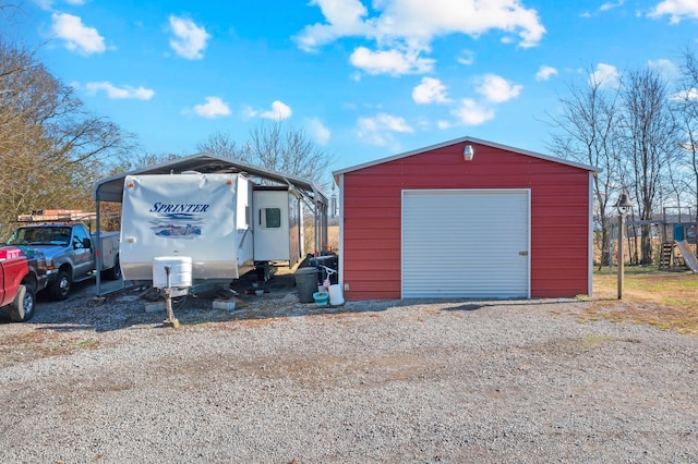 view of garage