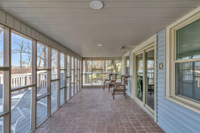 view of unfurnished sunroom