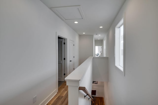 corridor featuring hardwood / wood-style flooring