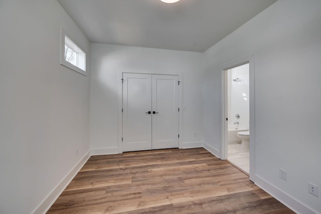 interior space with light hardwood / wood-style floors