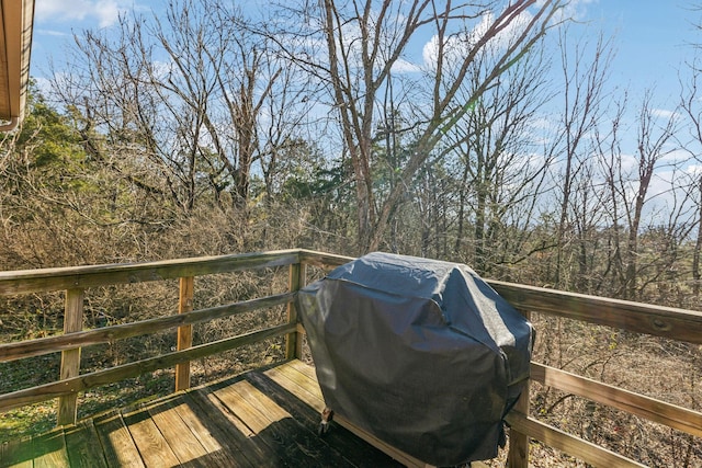 deck featuring area for grilling