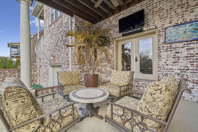 view of patio featuring outdoor lounge area