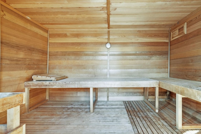 view of sauna