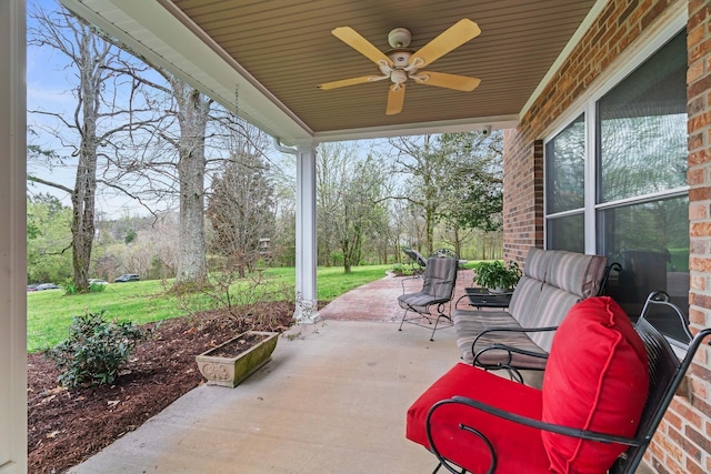 view of patio / terrace with ceiling fan