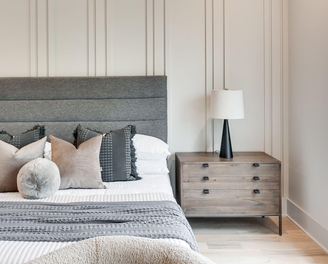 bedroom featuring light hardwood / wood-style flooring