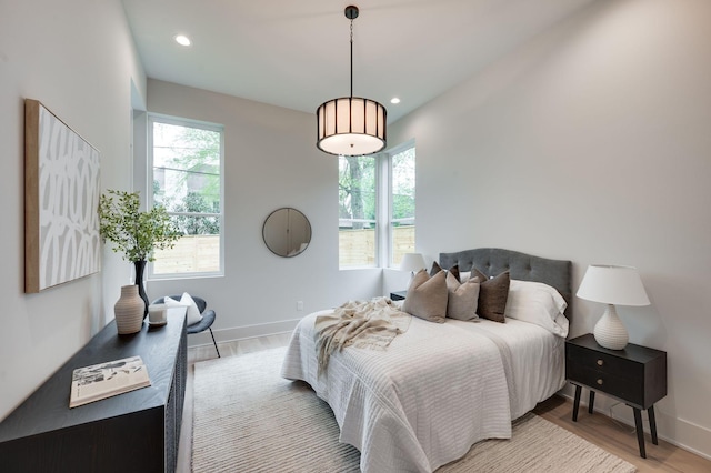 bedroom featuring light hardwood / wood-style flooring