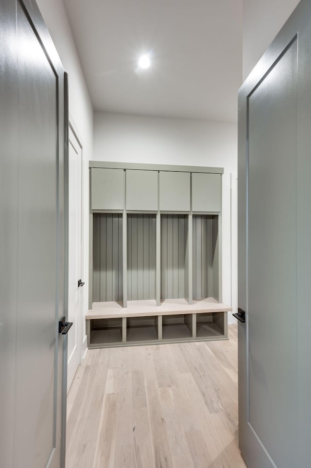 mudroom featuring light hardwood / wood-style floors