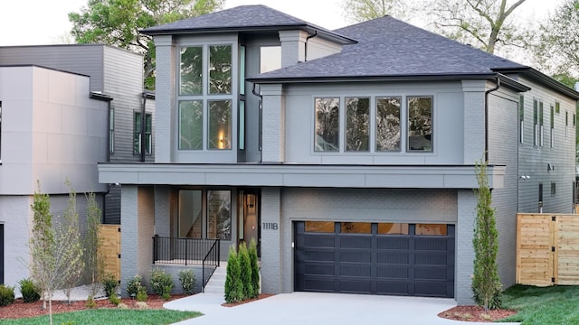 view of front of house with a garage