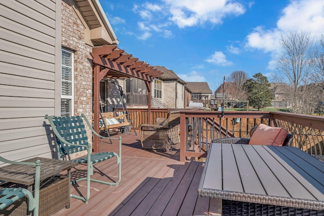 wooden deck with a pergola