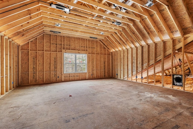 misc room featuring vaulted ceiling