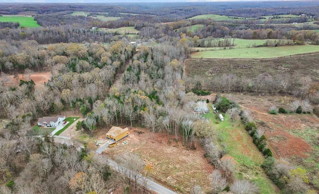 aerial view featuring a rural view