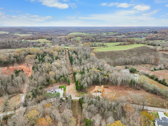 bird's eye view featuring a rural view