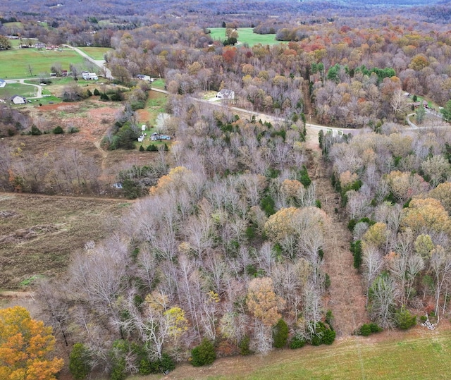 birds eye view of property with a rural view