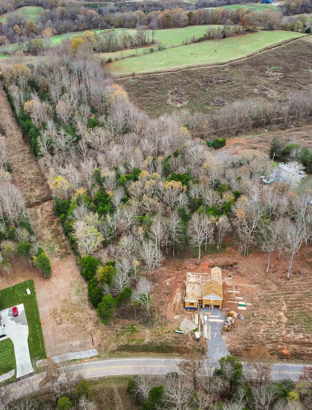 aerial view with a rural view