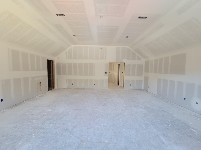 interior space featuring vaulted ceiling