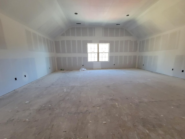 bonus room with vaulted ceiling