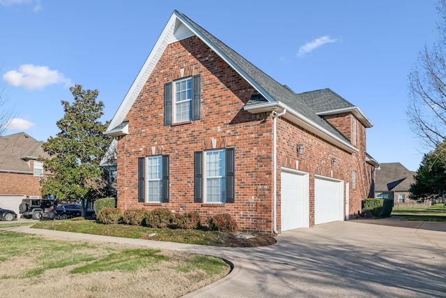 view of property exterior featuring a garage