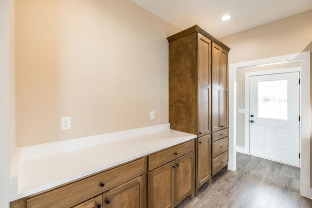 interior space with hardwood / wood-style flooring