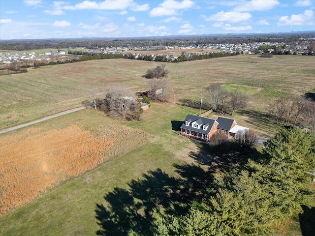 aerial view with a rural view