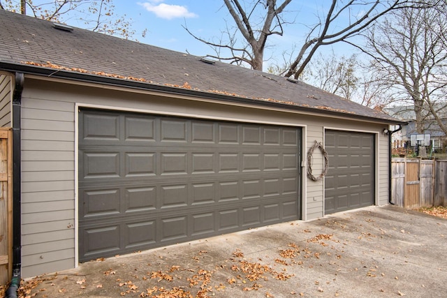 view of garage