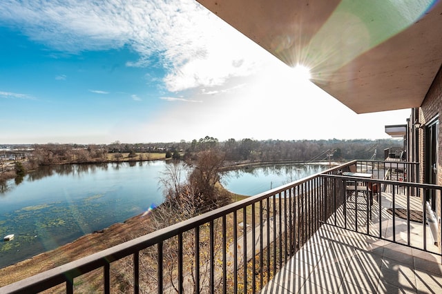 balcony with a water view