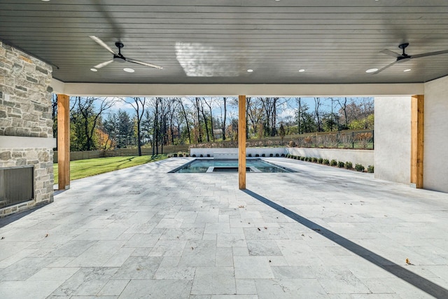 view of patio with ceiling fan