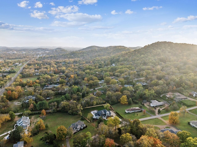 bird's eye view featuring a mountain view