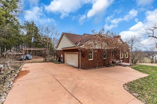 view of home's exterior featuring a garage