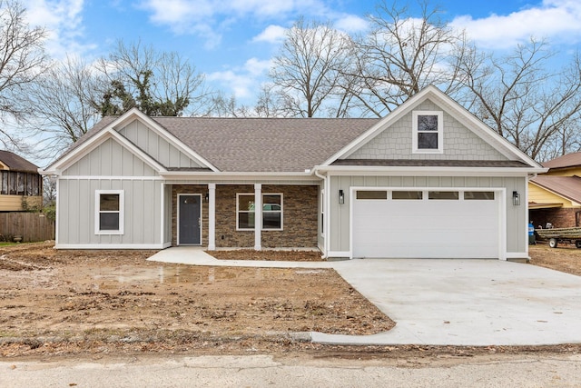 craftsman house with a garage