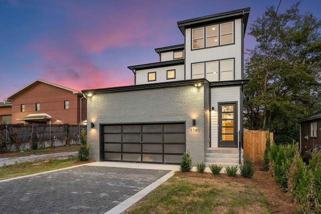 contemporary house with a garage