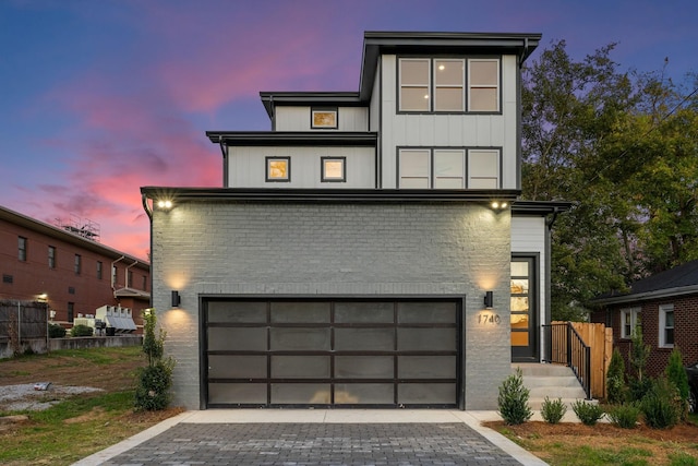 contemporary house with a garage