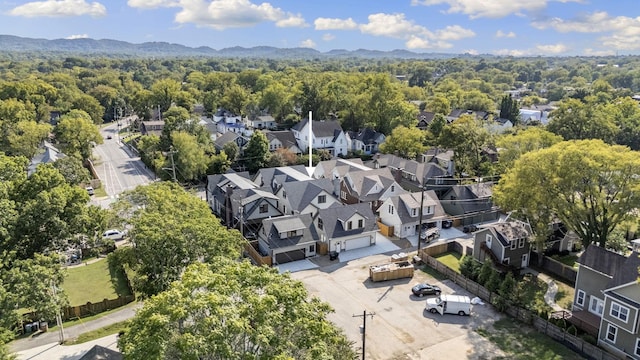 aerial view with a mountain view