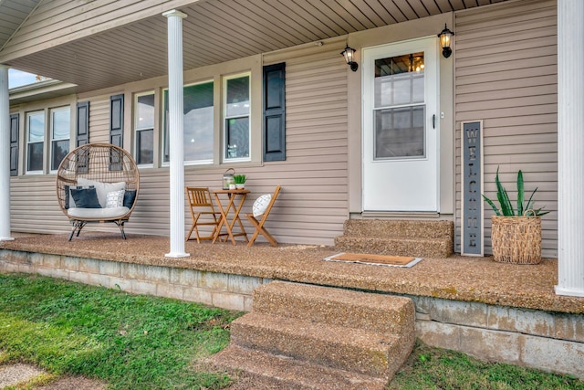 entrance to property with a porch