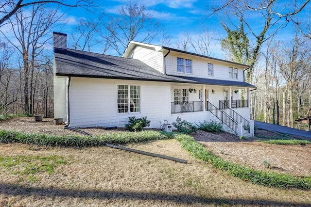 view of front of home with a porch